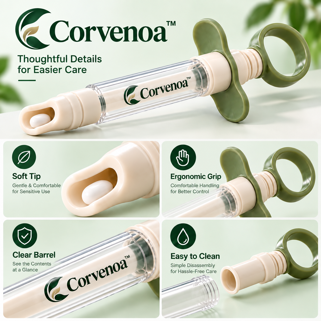Corvenoa™ Pet Pill Applicator with Soft Silicone Tip