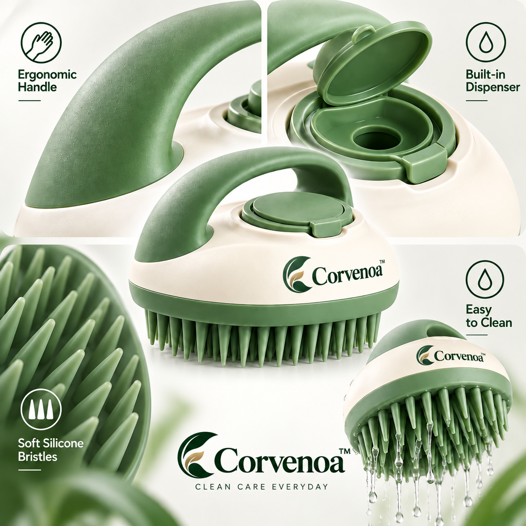 Corvenoa™ 4-in-1 Silicone Pet Bath & Massage Brush