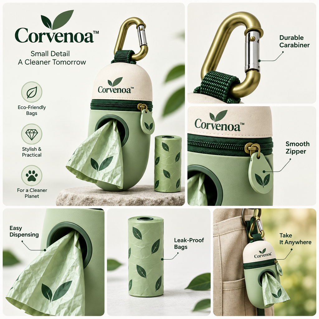 Corvenoa™ Clip-On Dog Poop Bag Holder