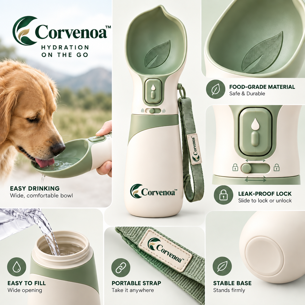 Corvenoa™ Portable Pet Water Bottle with Return Function