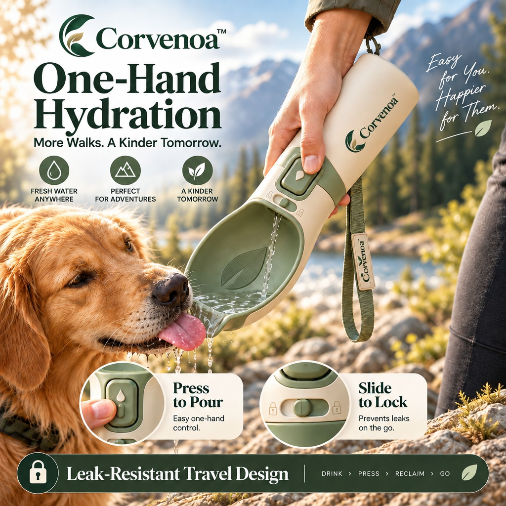 Corvenoa™ Portable Pet Water Bottle with Return Function