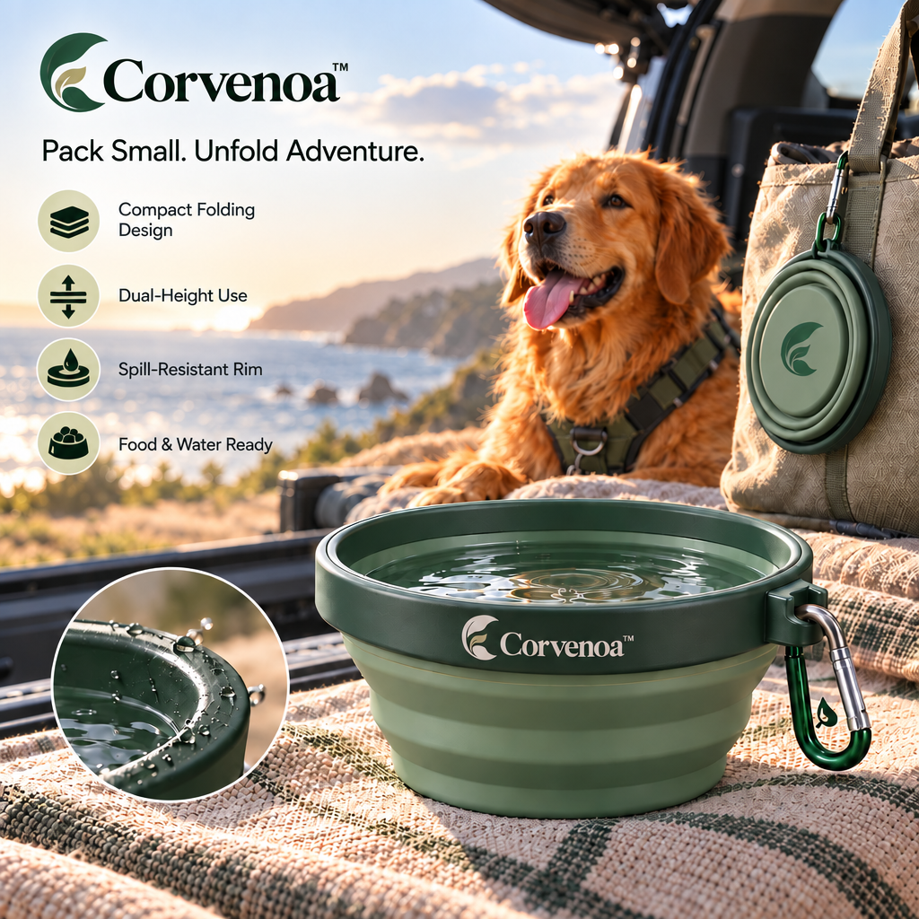 Corvenoa™ Fold-Flat Travel Pet Bowl