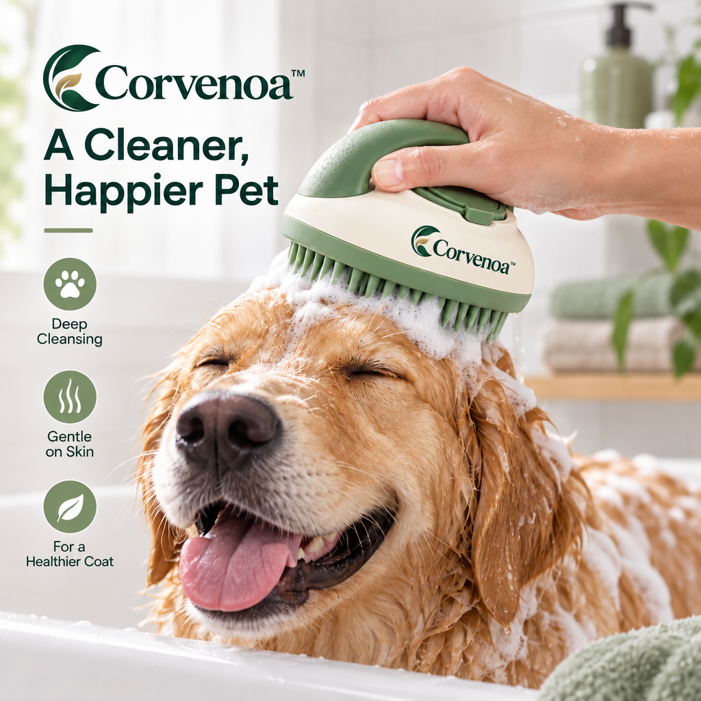 Corvenoa™ 4-in-1 Silicone Pet Bath & Massage Brush