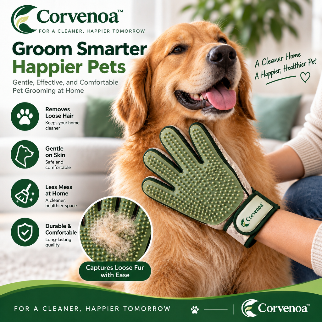 Corvenoa™ 3-in-1 Pet Hair Removal & Grooming Glove