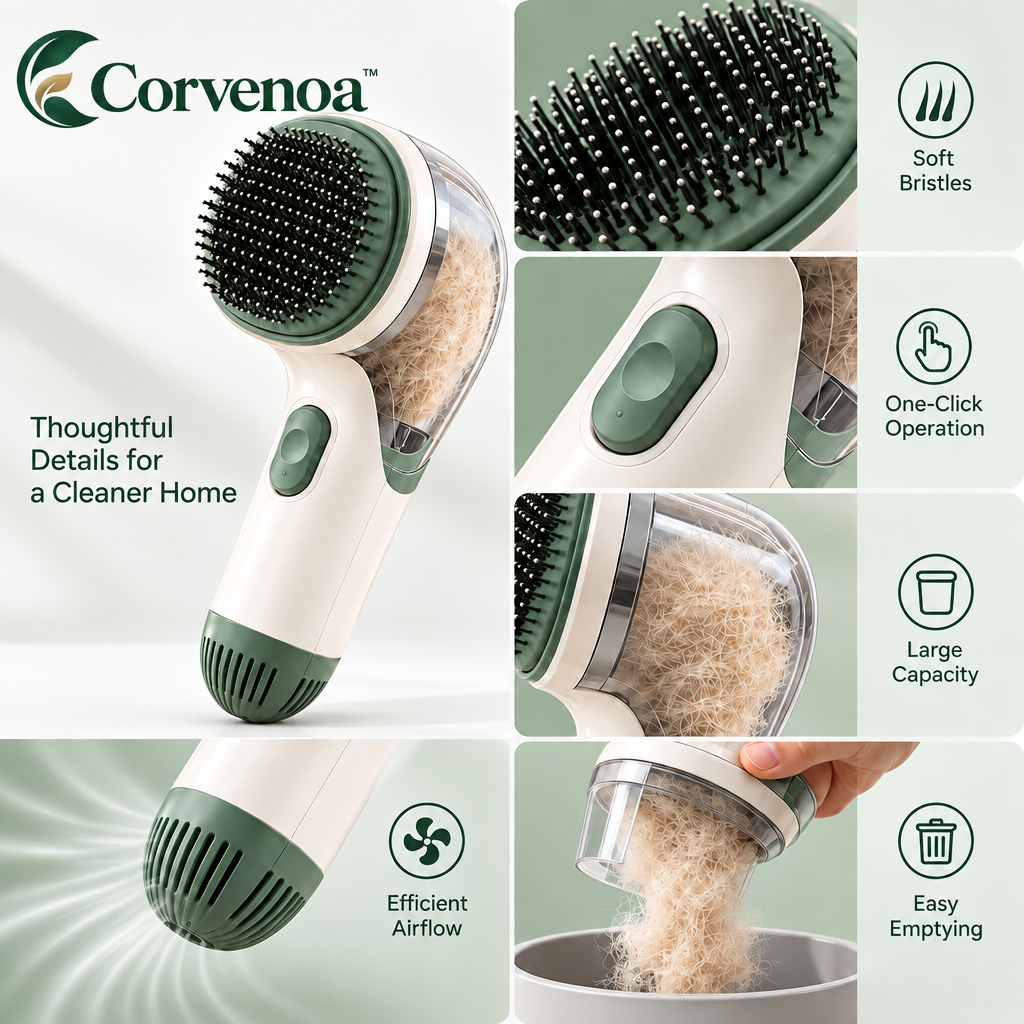 Corvenoa™ 3-in-1 Grooming Vacuum Brush