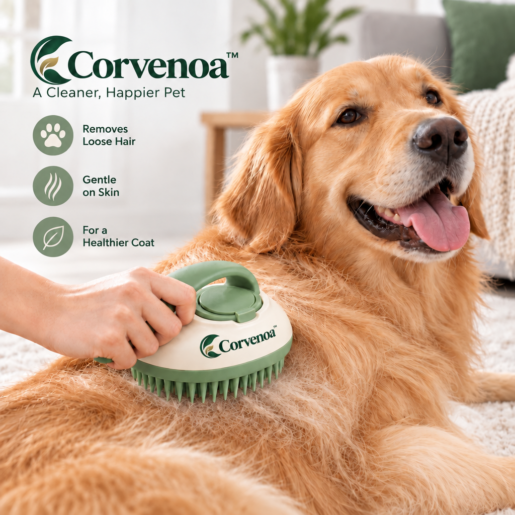 Corvenoa™ 4-in-1 Silicone Pet Bath & Massage Brush