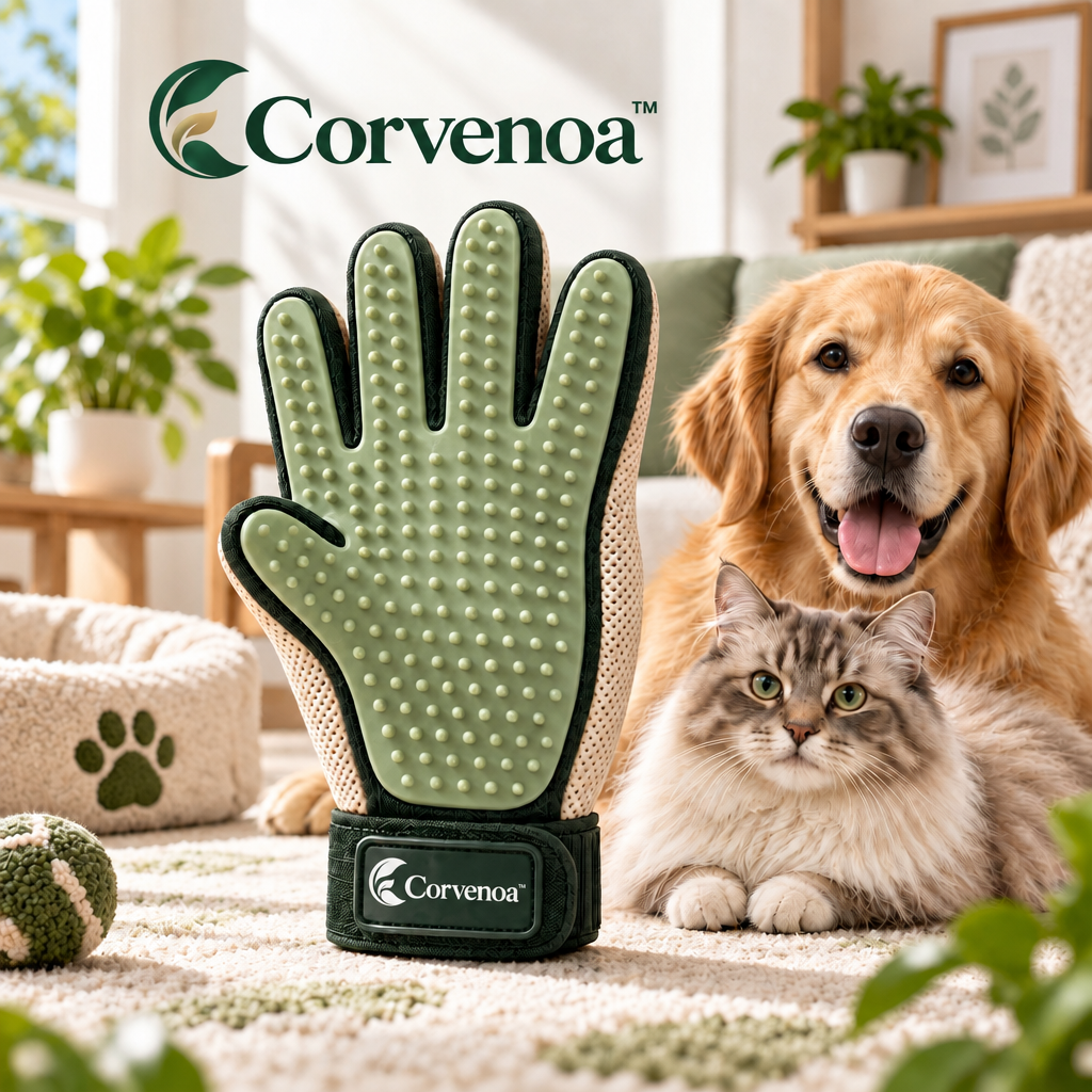 Corvenoa™ 3-in-1 Pet Hair Removal & Grooming Glove